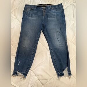 Torrid Distressed Blue Ankle Jeans